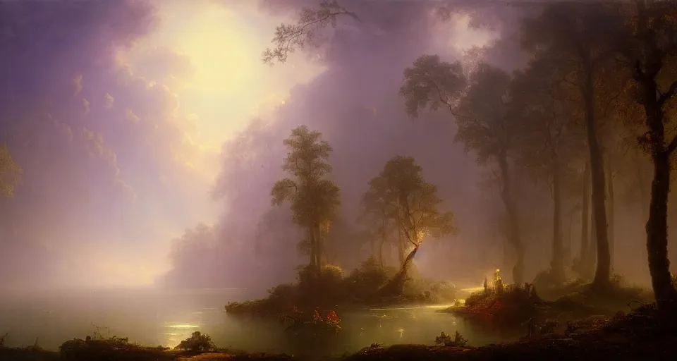 Prompt: Enchanted and magic forest, by Ivan Aïvazovski,