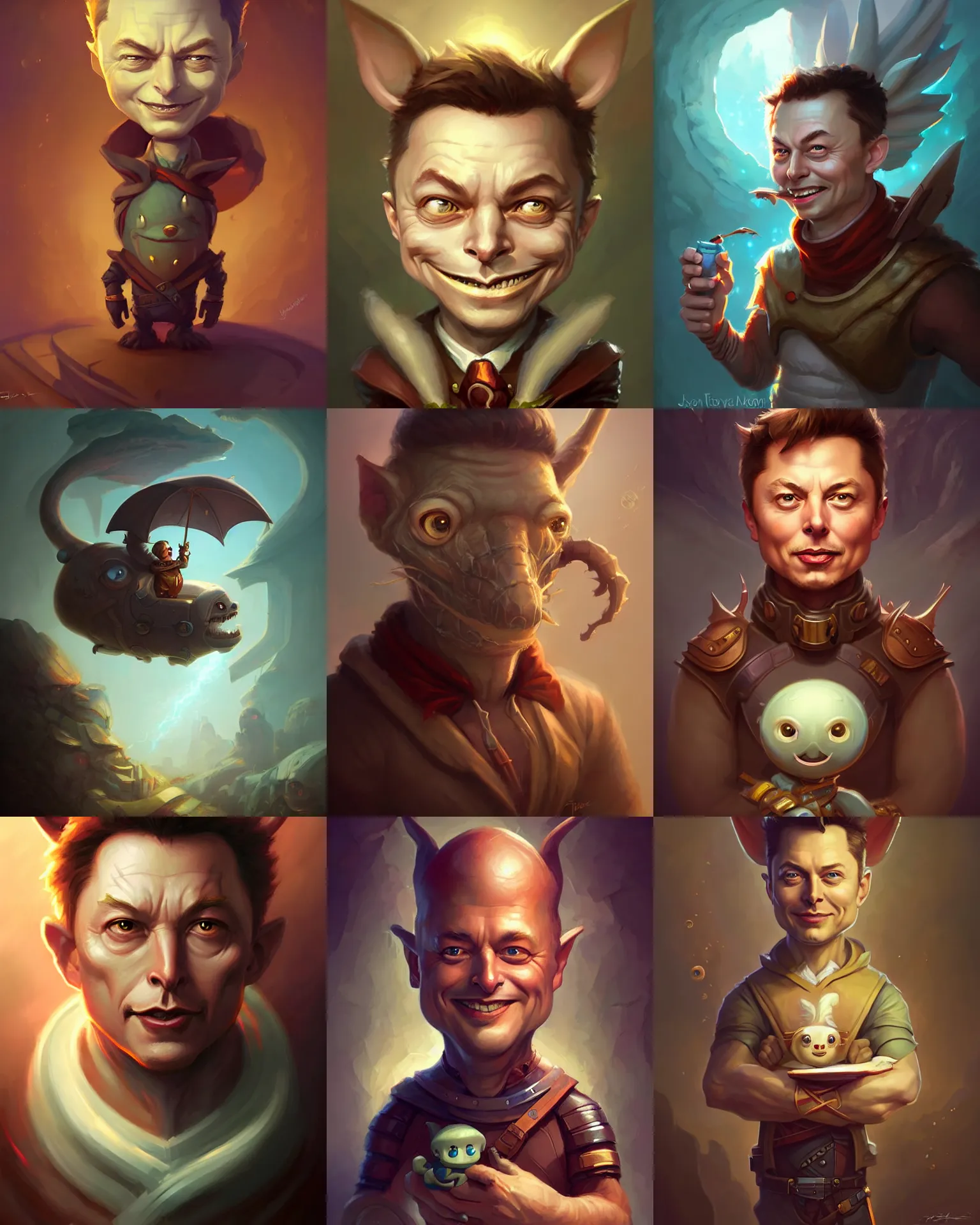 Prompt: cute little anthropomorphic elon musk cute and adorable, pretty, beautiful, dnd character art portrait, matte fantasy painting, deviantart artstation, by jason felix by steve argyle by tyler jacobson by peter mohrbacher, cinema