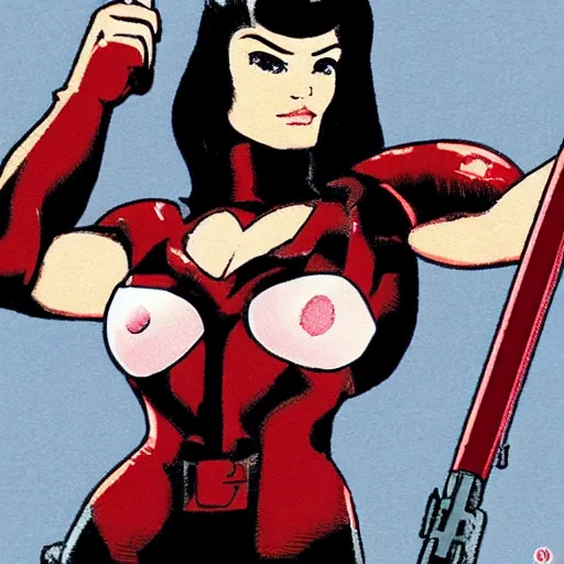 Image similar to baroness from gi joe being arrested for tax fraud