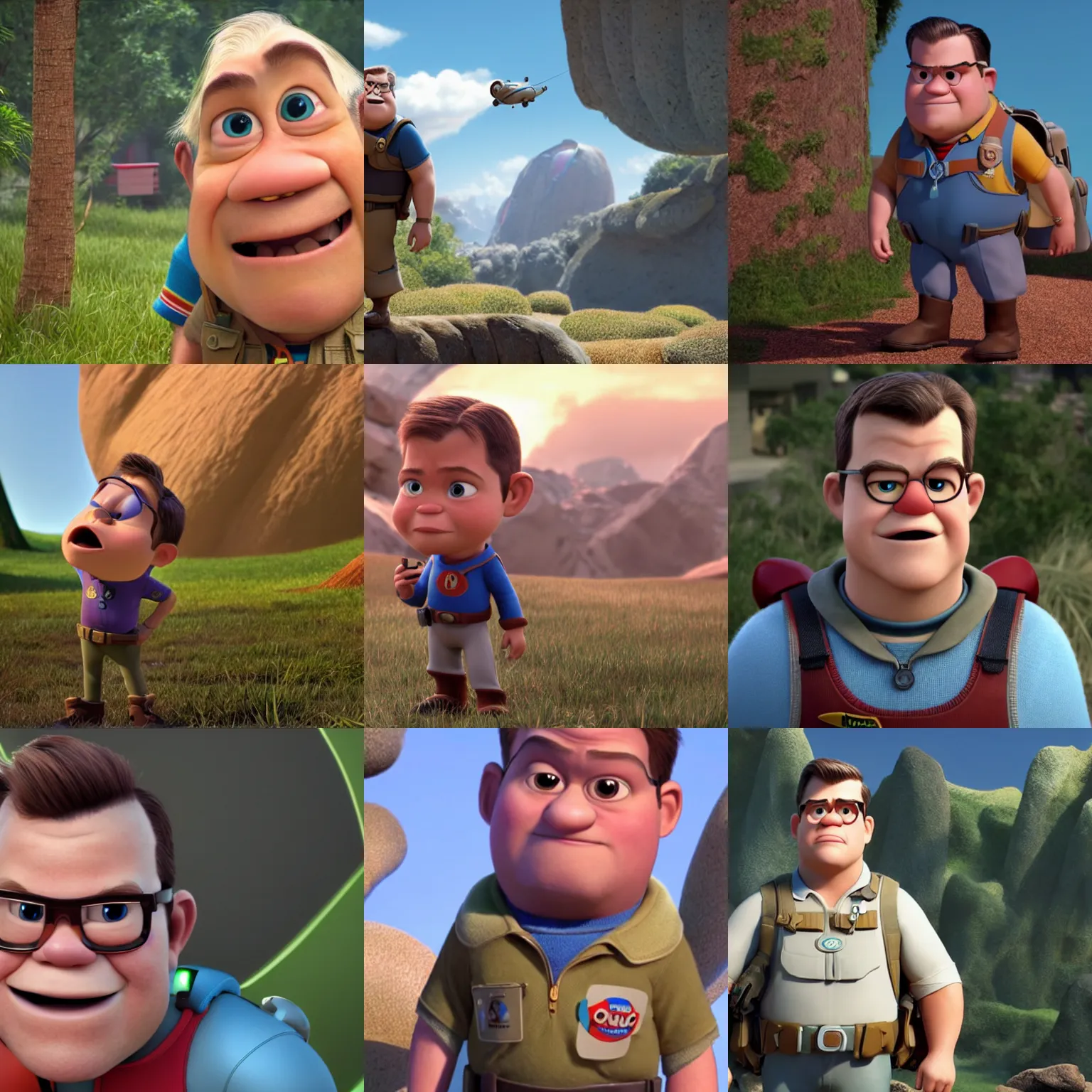 Prompt: matt damon as a pixar disney character from up ( 2 0 0 9 ), unreal engine, octane render, 3 d render, photorealistic