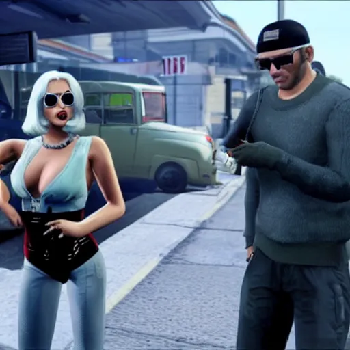 Prompt: lady gaga in gta 5