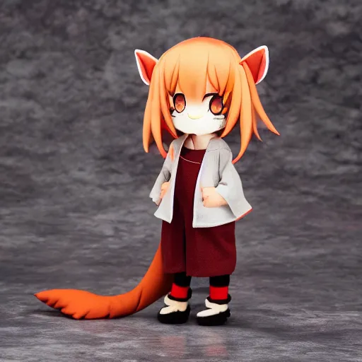 Prompt: cute fumo plush of a foxgirl rpg item shop owner, three point lighting, dramatic, anime, grumpy