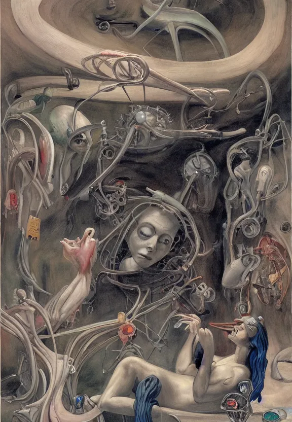 Image similar to featureless colorful medical equipment, rippling, minimalist environment, by esao andrews and maria sibylla merian eugene delacroix, hr giger, thomas moran, pop art, art by charles burns