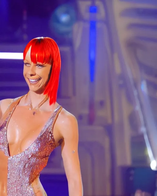 Prompt: leeloo from the 5th element on dancing with the stars, 4k tv still, cdx