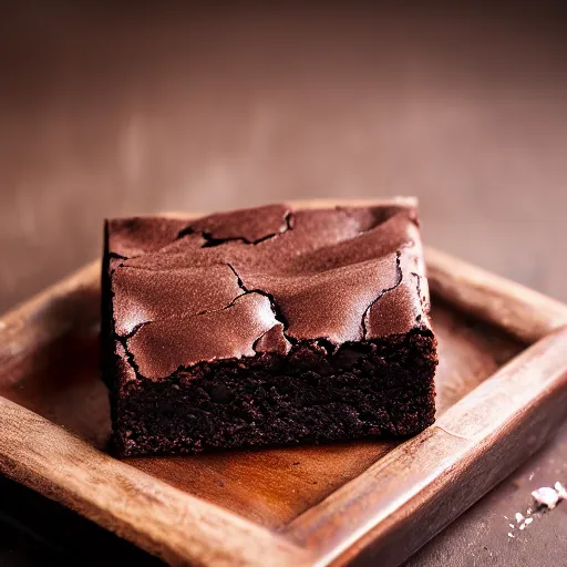 Image similar to chocolate brownie with creamy melting chocolate, studio photography, 4 k