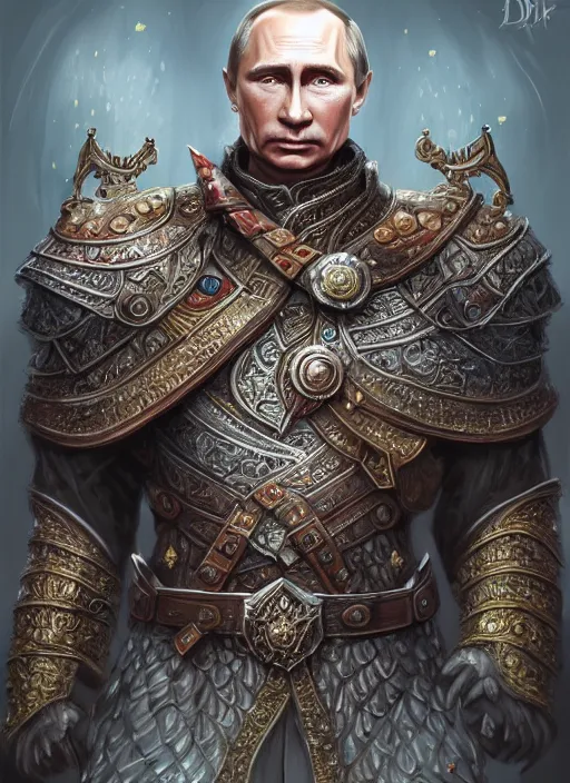 Prompt: vladimir putin, d & d, fantasy, intricate, elegant, highly detailed, digital painting, artstation, concept art, sharp focus, illustration