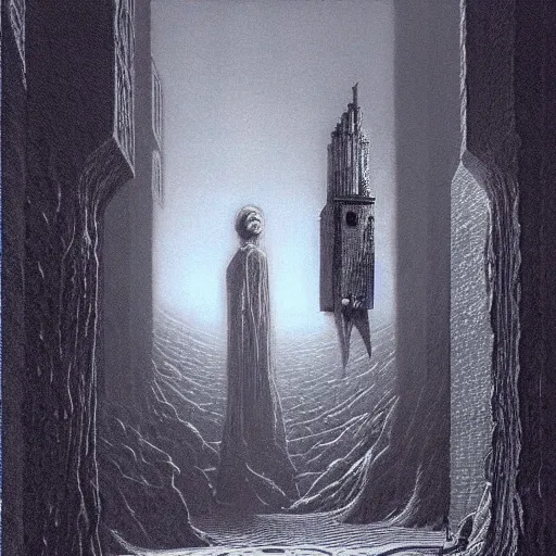 Prompt: bioshock, illustrated by zdzisław beksinski