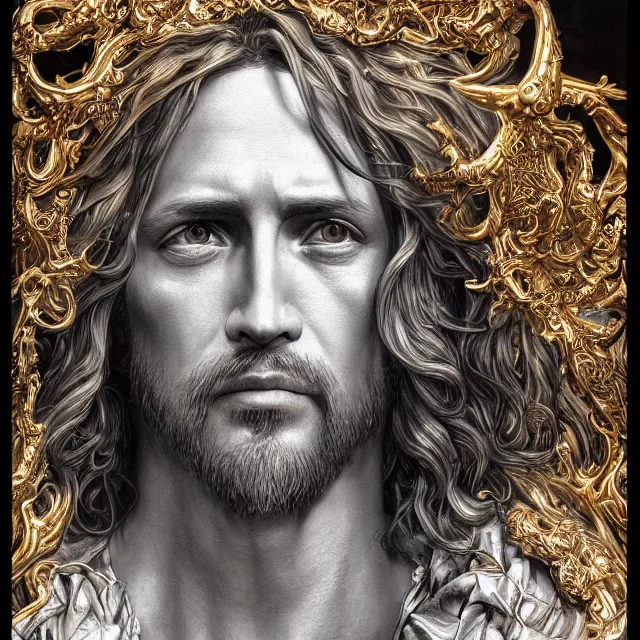 Prompt: the portrait of jesus christ, an ultrafine hyperdetailed illustration by kim jung gi, irakli nadar, detailed faces, intricate linework, bright colors, octopath traveler, final fantasy, unreal engine 5 highly rendered, global illumination, radiant light, detailed and intricate environment