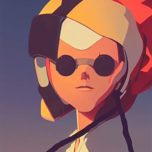 Image similar to face icon stylized minimalist flcl, loftis, cory behance hd by jesper ejsing, by rhads, makoto shinkai and lois van baarle, ilya kuvshinov, rossdraws global illumination