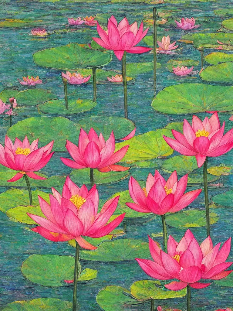 Image similar to a beautiful fine art painting of a buddha sacred lotus flower, intricate details, aesthetically pleasing and harmonious colors, impressionism, sacred, pure