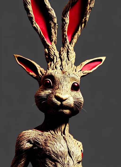 Prompt: rabbit groot as marble statue, red sunglasses, very red background, soft red texture, red realistic 3 d render, hard red lights, 4 k, high detailed photography red, 5 0 mm lens, rich red colors, smooth gradients, depth of field, cinematic, hyper realism, high detail, octane render, unreal engine, 8 k, very red colors