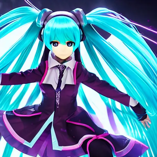 Prompt: Hatsune Miku in Arcane by riot games