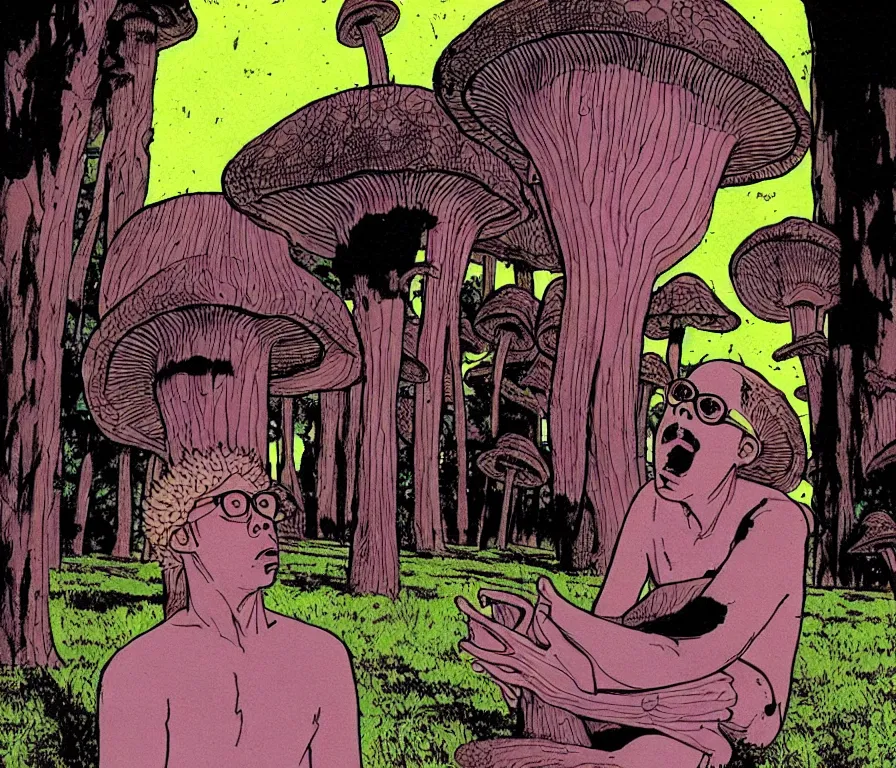 Image similar to todd solondz tripping on mushrooms and becoming god | vivid colors : storyboard, realistic. by gabriel hardman, joe alves, j. todd anderson, chris bonura. cinematic atmosphere, detailed and intricate, perfect anatomy