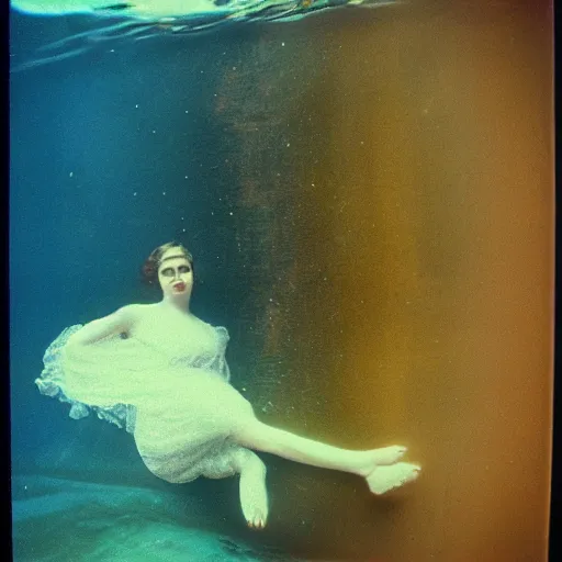 Image similar to astronaut underwater award winning photo autochrome