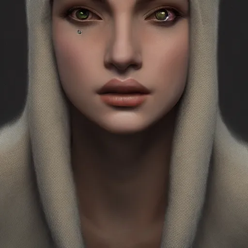 Image similar to neutral evil philosphy, elegant, god ray, reflections, focus, detailed, realistic eyes, horizontal partial symmetry features proportions, intricate facial skin details, award winning, trending in cgsociety artstation deviant art, octane render