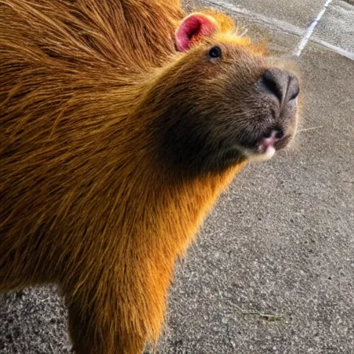 Image similar to photo of capybara demon