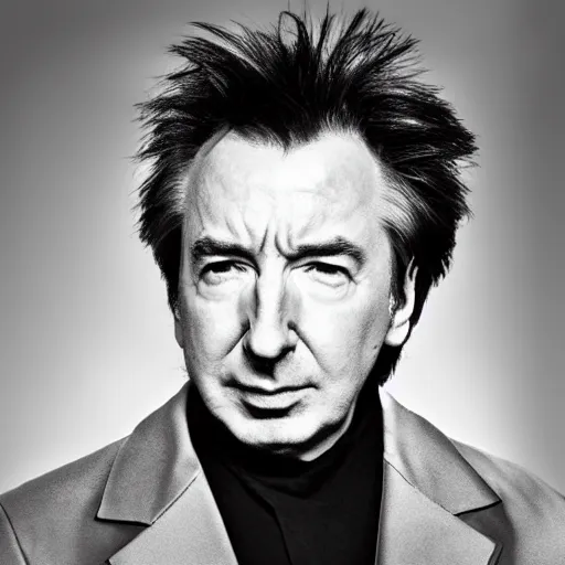 Image similar to Alan Rickman as Wolverine, portrait, photography