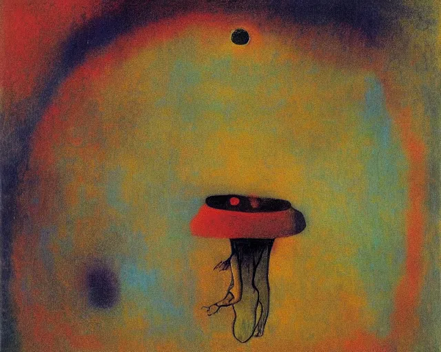 Image similar to Void of the soul. Odilon Redon. Dali. Roberto Matta.