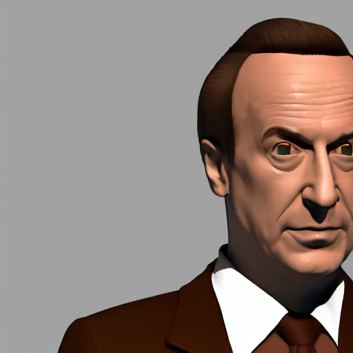 Prompt: 3 d render of saul goodman's head