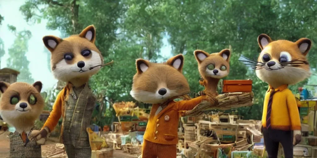 Prompt: a still from Fantastic Mr. Fox, starring Tom Nook