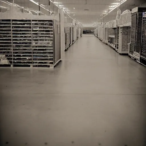 Image similar to ghosts inside an endless ikea, backrooms, liminal space, detailed, realistic, photograph, 3 5 mm, scp