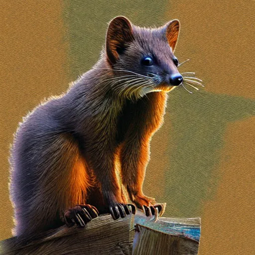 Prompt: pine marten glitch art, digital art, trending on artstation