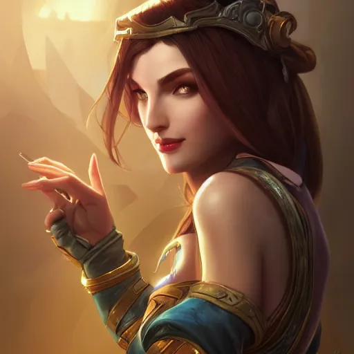 Image similar to perfectly - centered - portrait of caitlyn league of legends, intricate, highly detailed, digital painting, artstation, concept art, smooth, sharp focus, illustration, unreal engine 5, 8 k, art by artgerm and greg rutkowski and alphonse mucha