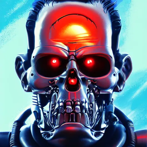 Image similar to Terminator with an Onion head 4k video game icon design, 2d game fanart behance hd by Jesper Ejsing, by RHADS, Makoto Shinkai and Lois van baarle, ilya kuvshinov, rossdraws global illumination