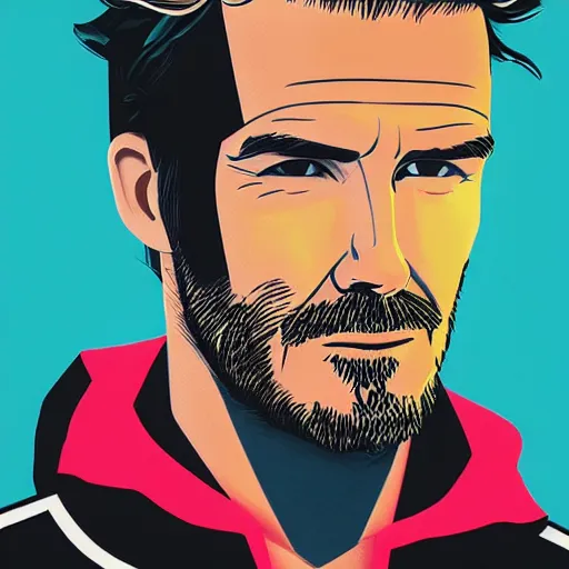 Prompt: David Beckham profile picture by Sachin Teng, asymmetrical, Organic Painting , Matte Painting, geometric shapes, hard edges, graffiti, street art:2 by Sachin Teng:4