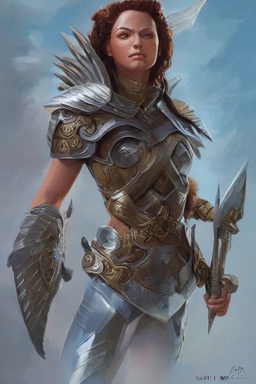 Image similar to amazon valkyrie athena, d & d, fantasy, portrait, highly detailed, headshot, digital painting, trending on artstation, concept art, sharp focus, illustration, art by artgerm and greg rutkowski and magali villeneuve