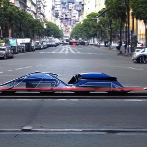 Image similar to Buenos Aires Argentina, futuristic cars in the street, holograms in the street, detailed, hd