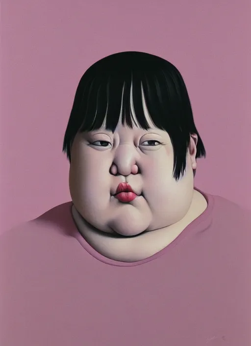 Image similar to portrait cute fat woman by shusei nagaoka kaws, david rudnick, takato yamamoto, airbrush on canvas pastell colors cell shaded 8 k