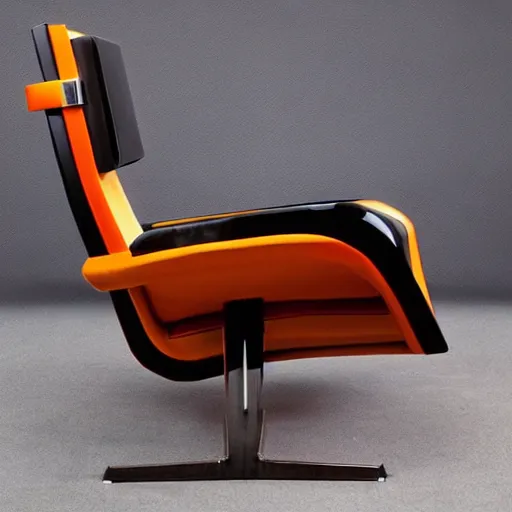 Image similar to futuristic leather chair designed by syd mead