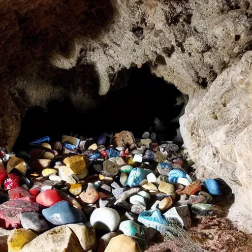 Image similar to a cave hiding a pirate's treasure hoard