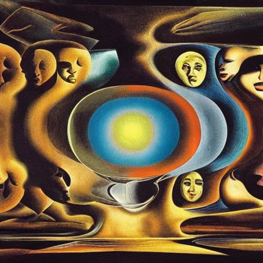 Prompt: the multiverse by salvador dali