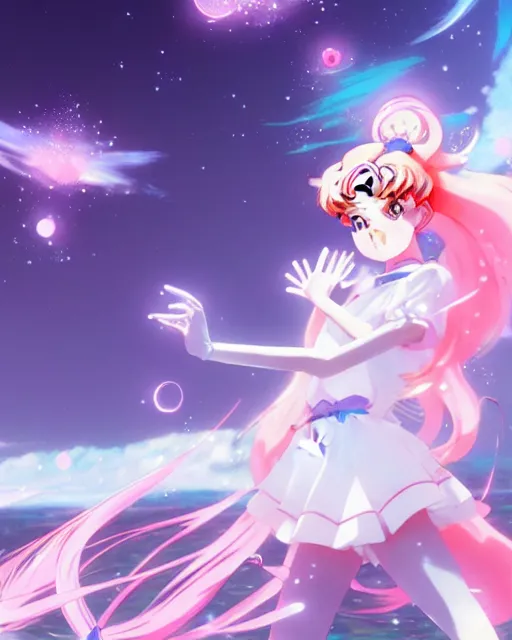 Image similar to pastel sailor moon magical girl anime screenshot, anime, intricate, sharp focus, illustration, highly detailed, digital painting, clean artstyle, concept art, matte, art by ilya kuvshinov and ruan jia and greg rutkowski, masterpiece