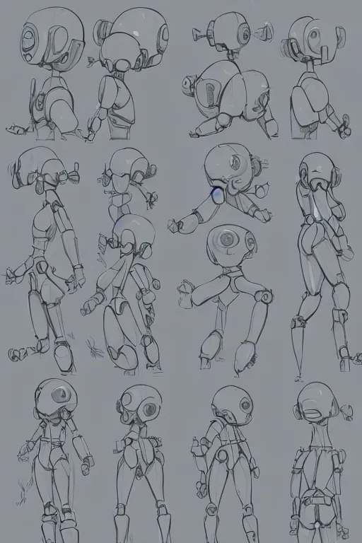 Image similar to cute robot mother, character concept, character reference sheet, front and side views, cute robot face details, by Makoto Shinkai, Stanley Artgerm Lau, WLOP, Rossdraws, James Jean, Andrei Riabovitchev, Marc Simonetti, krenz cushart, Sakimichan, trending on ArtStation, digital art, character design, lou romano color scheme