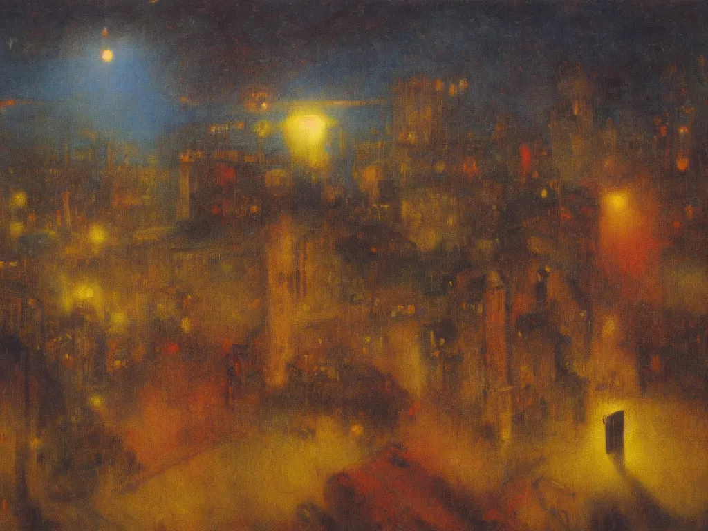 Prompt: bright dramatic lighting colorful surrealist symbolist oil painting titled'every light on this side of the town suddenly it all went down ', magical realism symbolist, ruined city landscape with hybrid animal protagonist, painted by arnold bocklin and odilon redon and max ernst, shocking detail trending on artstation 8 k