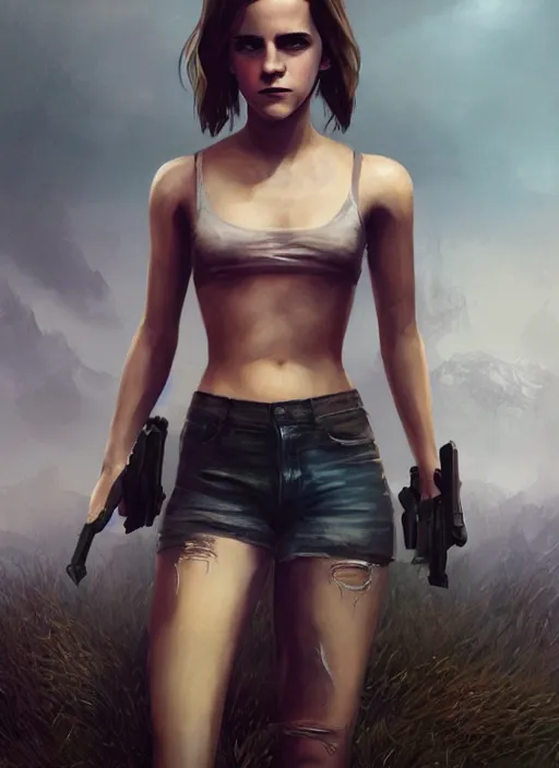 Image similar to highly detailed full body portrait of emma watson gta 5 art, seductive, unreal engine, fantasy art by greg rutkowski