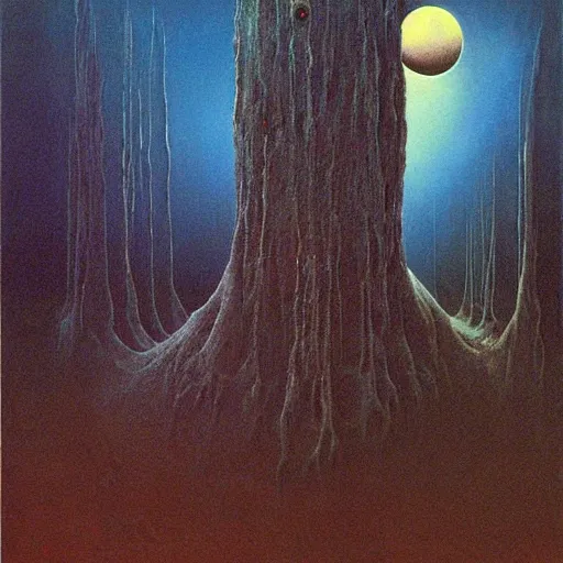 Image similar to zdzislaw beksinski painting of cosmic horror