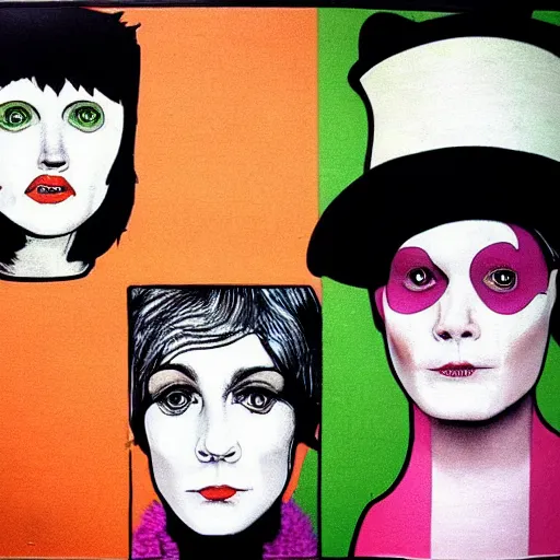 Image similar to hooligan punk woman, female droog, a clockwork orange, woman wearing bowler hat, 1 9 7 1, 1 9 7 1 dystopian england