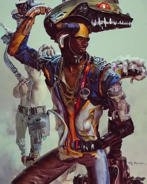 Image similar to Travis Scott by Peter Andrew Jones, hyper detailed