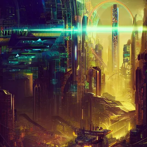 Image similar to a futuristic city is a place where technology has advanced to a point where people have access to everything they need. there are no longer any natural boundaries between humans and machines. people live their lives in virtual reality, and interact with each other via holograms. finnian macmanus ultrarealistic 1 5 0 mpx