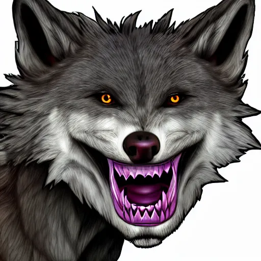 Prompt: SCP wolf. Photorealistic. Bloody teeth.