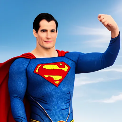 Image similar to photo of superman with the face of benjamin netanyahu, professional photography, studio lighting