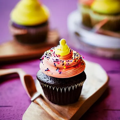 Image similar to high resolution photo of a cupcake, michelin star, very tasty, food photography, instagram, trending