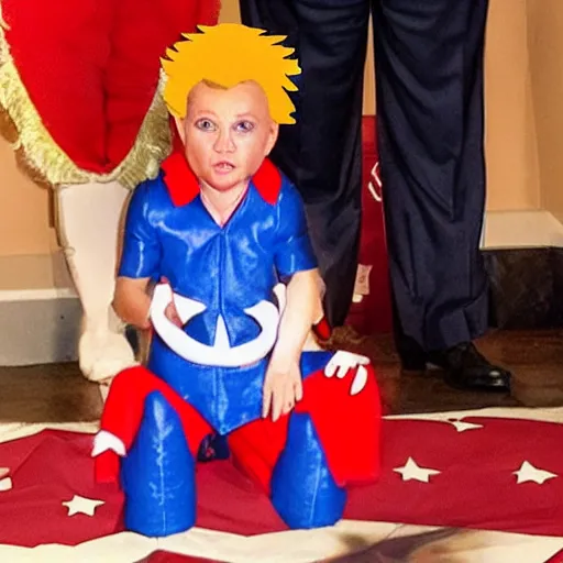 Image similar to donald trump in a child's devil costume