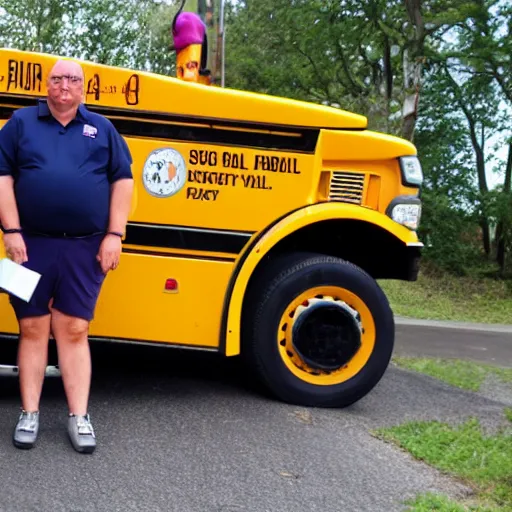 Image similar to school bus driver with fat legs