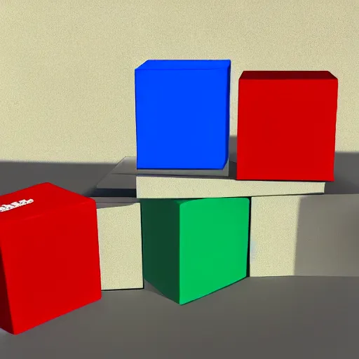 Image similar to frank is a red cube. frank is high. bob is a blue cube. bob is low
