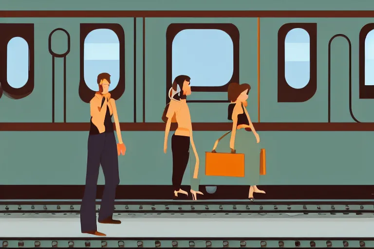 Image similar to vfx movie couple in a train station flat color profile